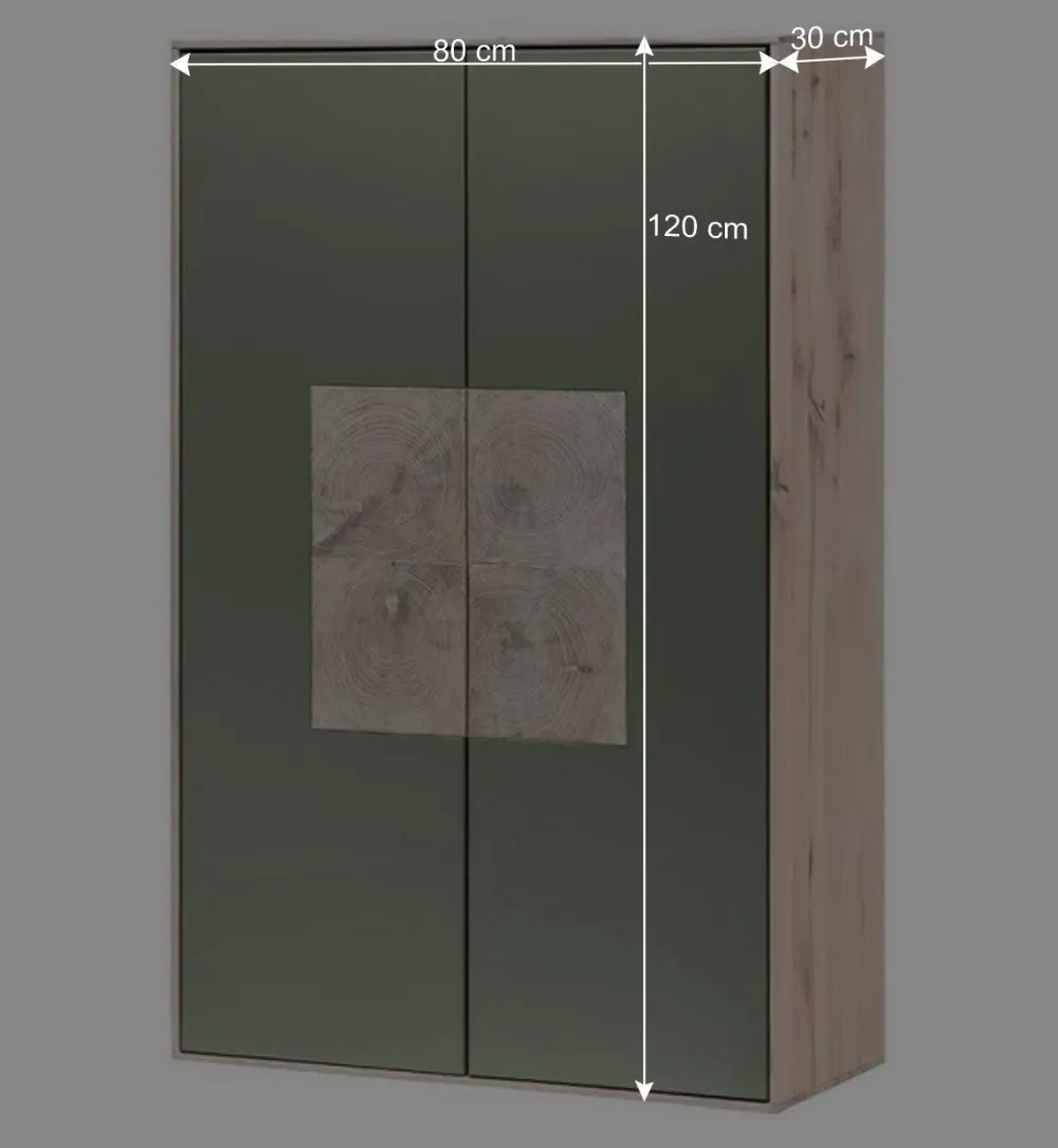 Wohnen Esszimmerschränke*2-türiger Wohnzimmer Hängeschrank in Grau - Ajevos