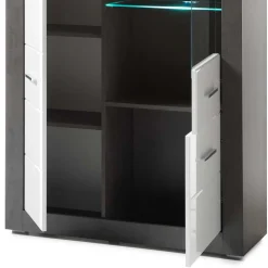 Wohnen 3-türiger Wohnzimmer Schrank mit Glas - Istensa