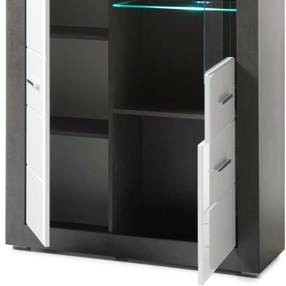 Wohnen 3-türiger Wohnzimmer Schrank mit Glas - Istensa