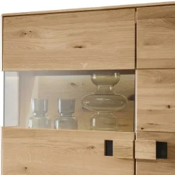 Wohnen Massivholzmöbel|Sideboards & Kommoden*2-türiger Wohnzimmerschrank mit LED Beleuchtung - Xeddos
