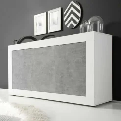 Wohnen 3-türiges Design-Sideboard in Beton Dekor - Narandu