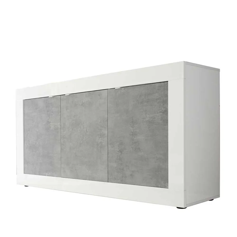 Wohnen 3-türiges Design-Sideboard in Beton Dekor - Narandu