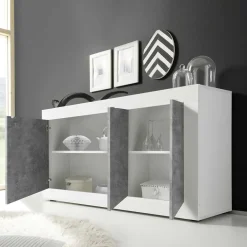 Wohnen 3-türiges Design-Sideboard in Beton Dekor - Narandu