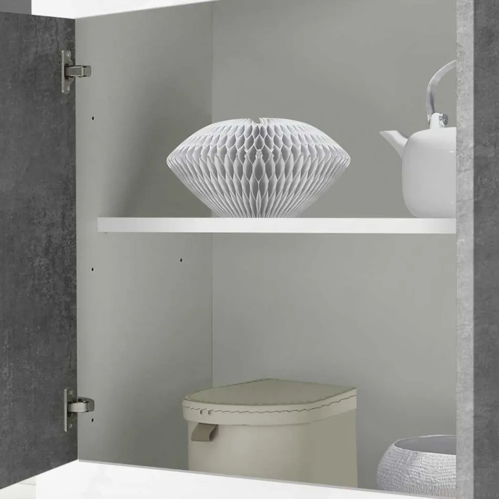 Wohnen 3-türiges Design-Sideboard in Beton Dekor - Narandu