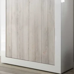 Wohnen 2-türiges Highboard in Dekor Pinie Weiß - Merenda