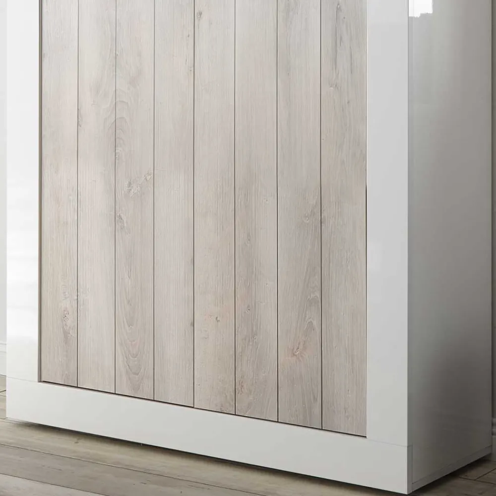 Wohnen 2-türiges Highboard in Dekor Pinie Weiß - Merenda