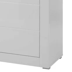 Wohnen 6-türiges Highboard in Weiß Hochglanz Mextra & Beton Dekor
