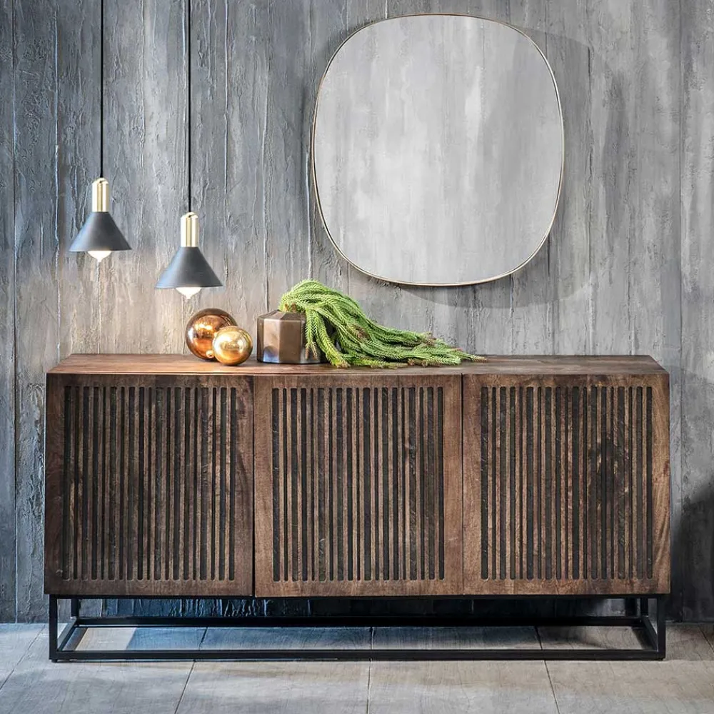 Wohnen 3-türiges Holz Sideboard mit Bügelgestell - Lyrica