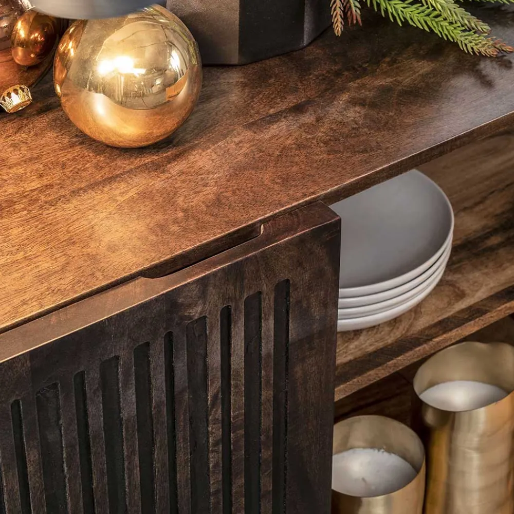 Wohnen 3-türiges Holz Sideboard mit Bügelgestell - Lyrica