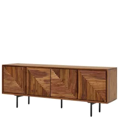 Wohnen 4-türiges Massivholz Sideboard 140 cm breit - Surin