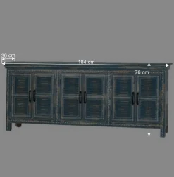 Wohnen 6-türiges Sideboard in Blau - Enrossino