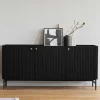 Wohnen Sideboards & Kommoden|Wohnzimmerschränke*3-türiges Sideboard in Schwarz - Hemorian