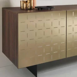 Wohnen 3-türiges Sideboard mit Spiegel Front Bronze - Imarena