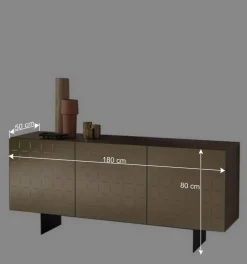 Wohnen 3-türiges Sideboard mit Spiegel Front Bronze - Imarena