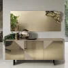Wohnen 3-türiges Sideboard mit Spiegelglas in Bronze - Razepta