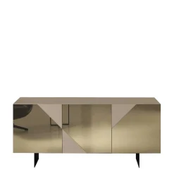 Wohnen 3-türiges Sideboard mit Spiegelglas in Bronze - Razepta