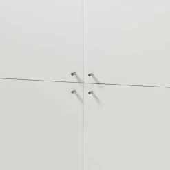 Wohnen 4-türiges Skandi Highboard in Weiß & Eiche - Cablos