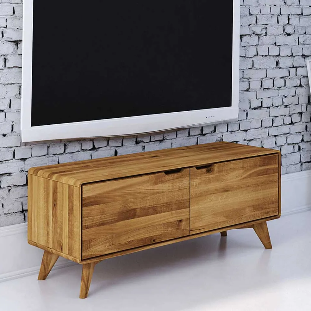 Wohnen 2-türiges TV Lowboard aus Holz Wildeiche - Eavy I