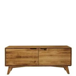 Wohnen 2-türiges TV Lowboard aus Holz Wildeiche - Eavy I
