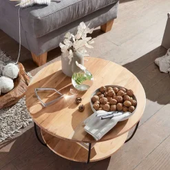 Wohnen Trommelform Couchtisch mit offenem Gestell - Mojito