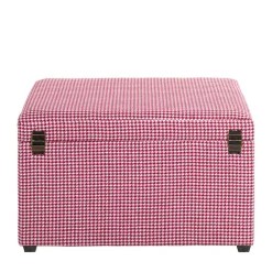 Wohnen Truhe mit Hahnentritt Muster in Rot Weiß - Chetna