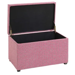 Wohnen Truhe mit Hahnentritt Muster in Rot Weiß - Chetna