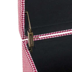 Wohnen Truhe mit Hahnentritt Muster in Rot Weiß - Chetna