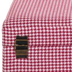 Wohnen Truhe mit Hahnentritt Muster in Rot Weiß - Chetna