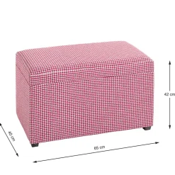 Wohnen Truhe mit Hahnentritt Muster in Rot Weiß - Chetna