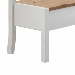 Wohnen Küchenbänke|Esszimmerbänke*Truhen Eckbank Lugon in Weiß mit Braun