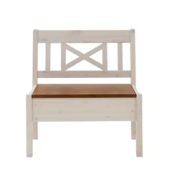 Wohnen Braune Möbel|Garderobenbänke*Truhenbank Barlad in Weiß Braun