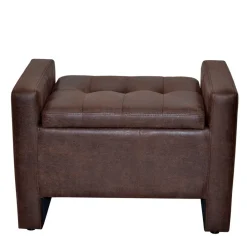 Wohnen Truhenbank in Braun mit Wangengestell - Rever