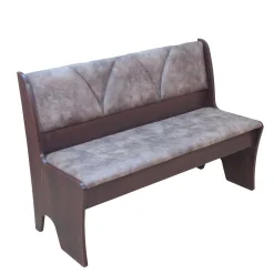 Wohnen Küchenbänke|Esszimmerbänke*Truhenbank in Nussbaum Dunkel Croama mit Microfaser Hellbraun