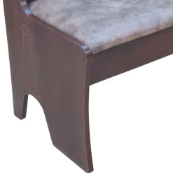 Wohnen Küchenbänke|Esszimmerbänke*Truhenbank in Nussbaum Dunkel Croama mit Microfaser Hellbraun