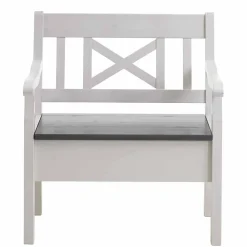 Wohnen Küchenbänke|Esszimmerbänke*Truhenbank Yoan in Grau Weiß