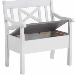 Wohnen Küchenbänke|Esszimmerbänke*Truhenbank Yoan in Grau Weiß