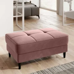 Wohnen Truhen-Hocker in Rosenholz Stoffbezug - Dacura