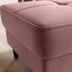 Wohnen Truhen-Hocker in Rosenholz Stoffbezug - Dacura