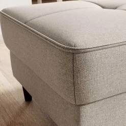 Wohnen Truhen-Polsterhocker in Cremeweiß Stoff - Philippe