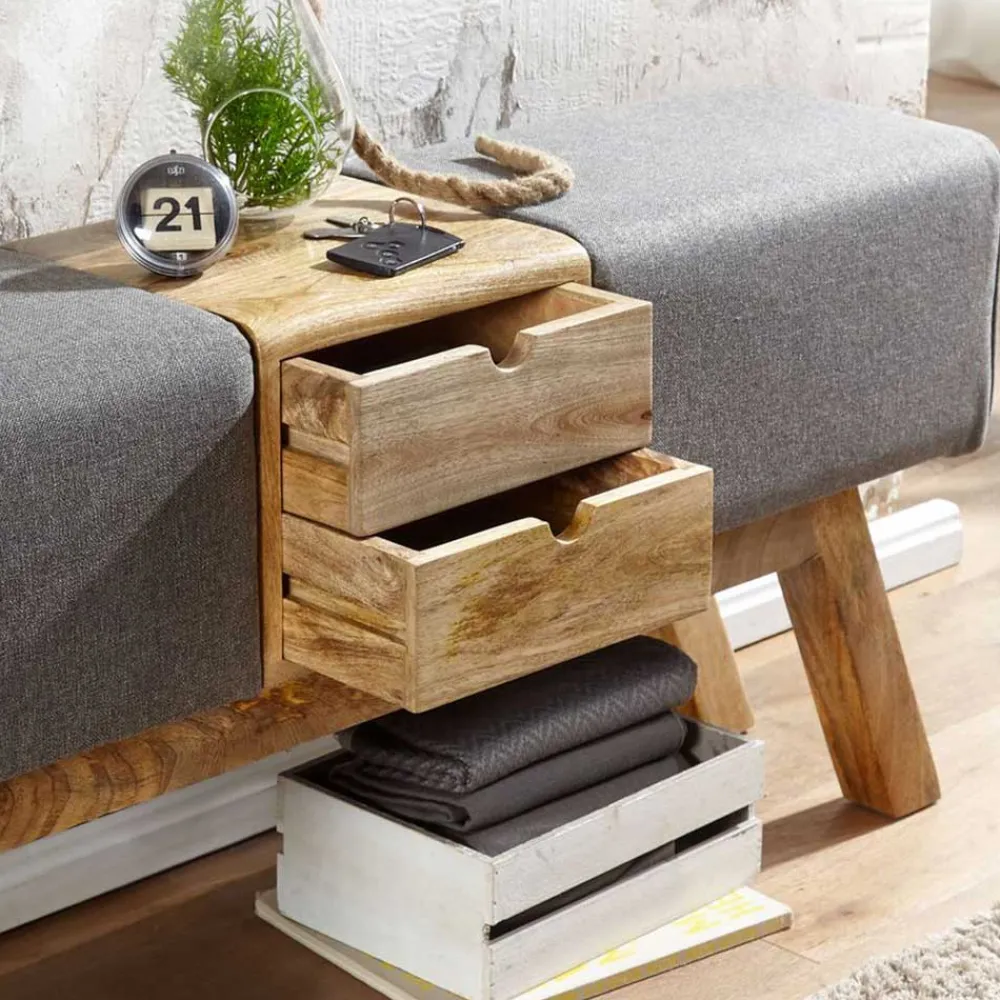 Wohnen Turnbock Design Bank mit zwei Schubladen - Ruamantico