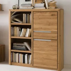 Wohnen TV Anbauwand Croconia aus Wildeiche Massivholz (vierteilig)