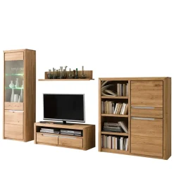 Wohnen TV Anbauwand Croconia aus Wildeiche Massivholz (vierteilig)
