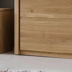 Wohnen TV Anbauwand Croconia aus Wildeiche Massivholz (vierteilig)