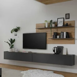 Wohnen Wohnzimmerschränke|Wohnwände*TV Anbauwand für Fernseher hängend - Ahilav I (dreiteilig)
