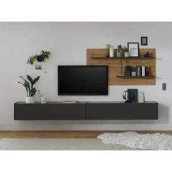 Wohnen Wohnzimmerschränke|Wohnwände*TV Anbauwand für Fernseher hängend - Ahilav I (dreiteilig)