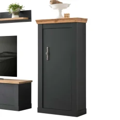 Wohnen Wohnzimmerschränke*TV Anbauwand in Anthrazit & Wildeiche - Lionel (vierteilig)