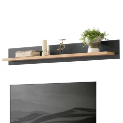 Wohnen Wohnzimmerschränke*TV Anbauwand in Anthrazit & Wildeiche - Lionel (vierteilig)