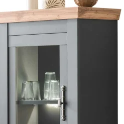 Wohnen Wohnzimmerschränke*TV Anbauwand in Anthrazit & Wildeiche - Lionel (vierteilig)