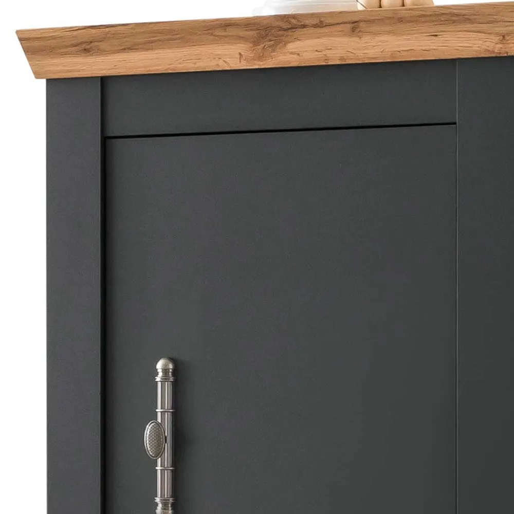 Wohnen Wohnzimmerschränke*TV Anbauwand in Anthrazit & Wildeiche - Lionel (vierteilig)