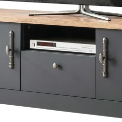 Wohnen Wohnzimmerschränke*TV Anbauwand in Anthrazit & Wildeiche - Lionel (vierteilig)